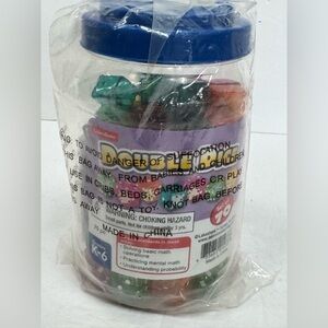 Transparent Jar of Multicolor Dice - Polka Dot Design